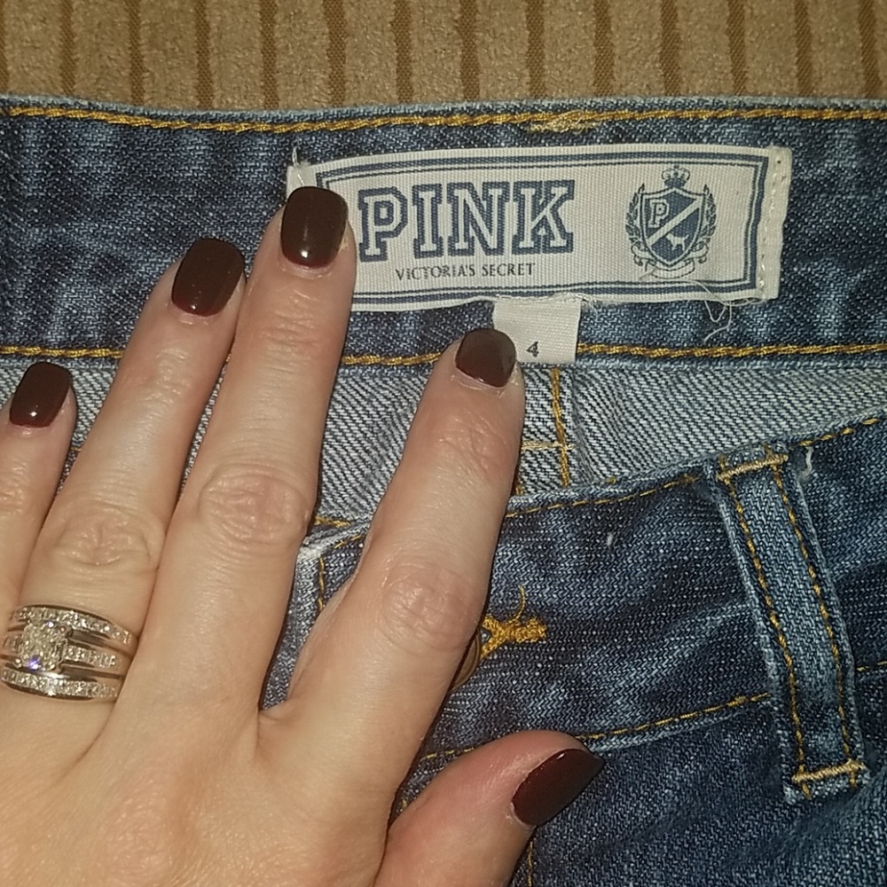 Victoria secret pink jean shorts size 4 - Picture 2 of 4